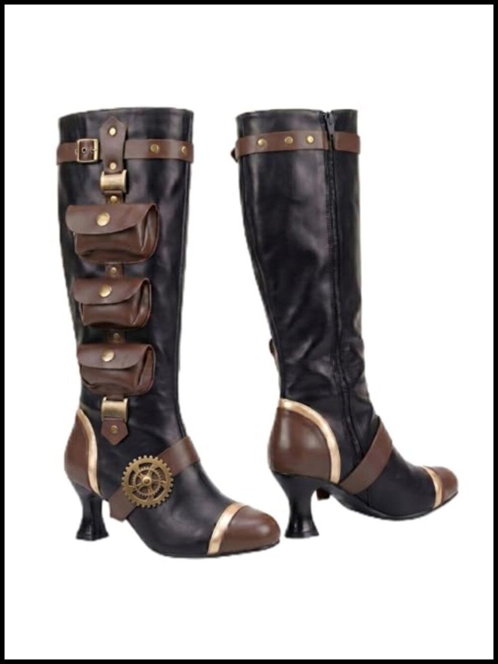 Steampunk Knee High Pirate Boots for Women Renaissance Costume Gothic